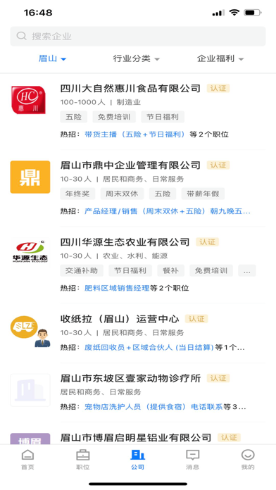 眉山人才网 Screenshot