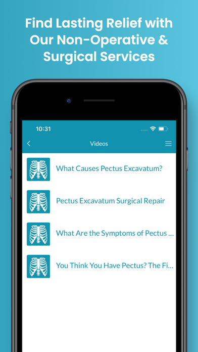 Pectus Clinic. Screenshot