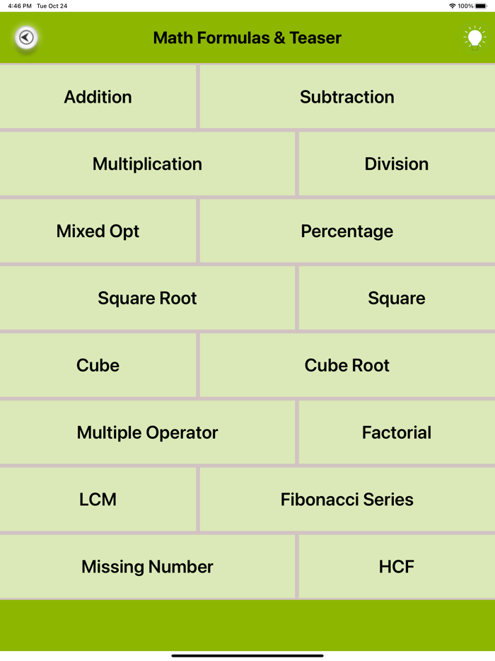 Maths Formulas and Brain Teaser