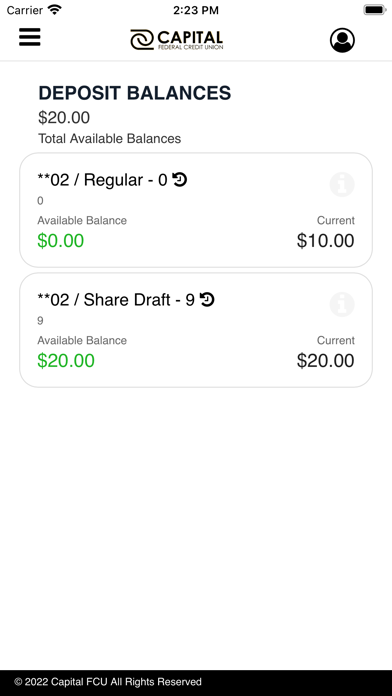 Capital FCU Mobile Banking Screenshot