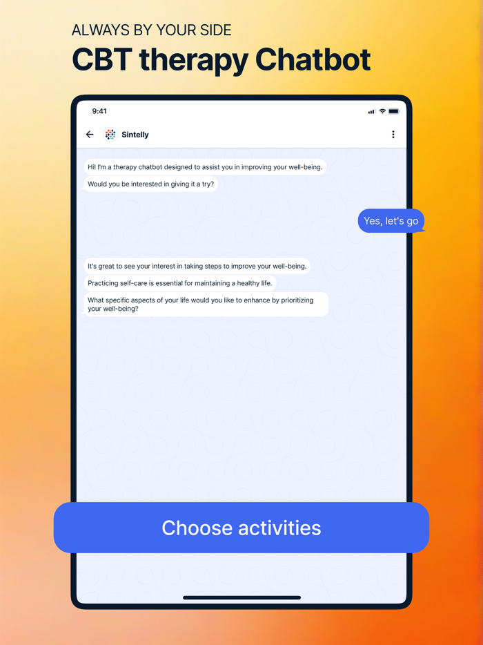 Sintelly CBT Therapy Chatbot