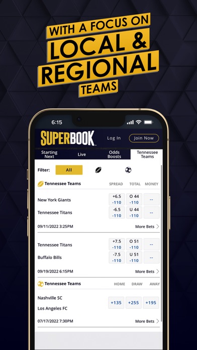 SuperBook Sports Tennessee Screenshot