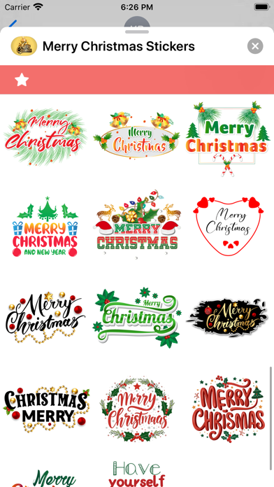 Merry Christmas Stickers. Screenshot