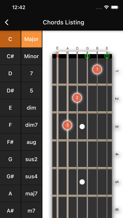 Basic Guitar Chords Screenshot