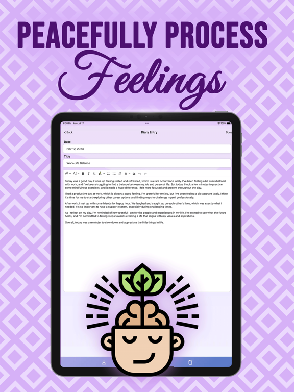 Diary with Lock- Daily Journal iPad screenshot 4 - Utilities app