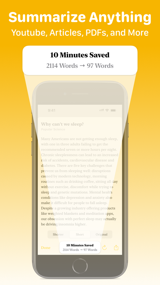 #1. Shortify: Summarize Anything (macOS) 게시자: The Openly Operated Company