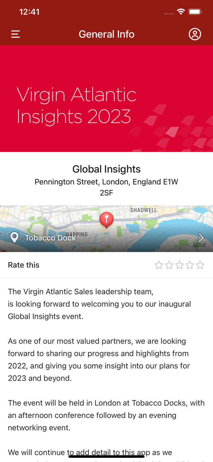 Virgin Atlantic Events