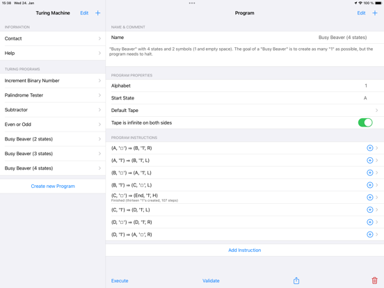 Turing Machine Simulator iPad app afbeelding 2