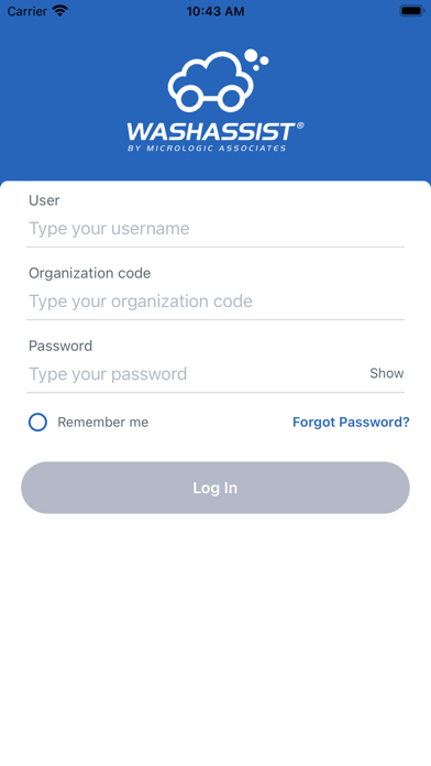 WashAssist Dashboard Screenshot