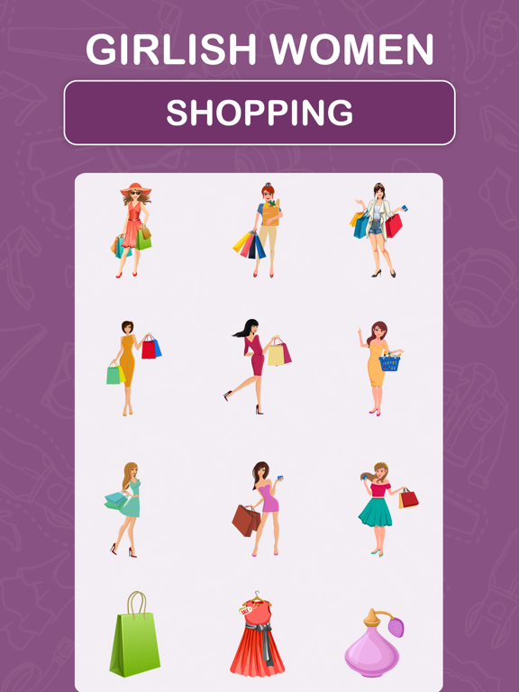Girlish Women Shopping iPad screenshot 4 - Stickers app