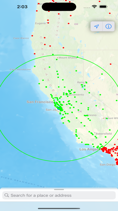 Charger Locations Screenshot