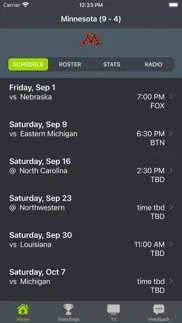 minnesota football schedules iphone screenshot 1