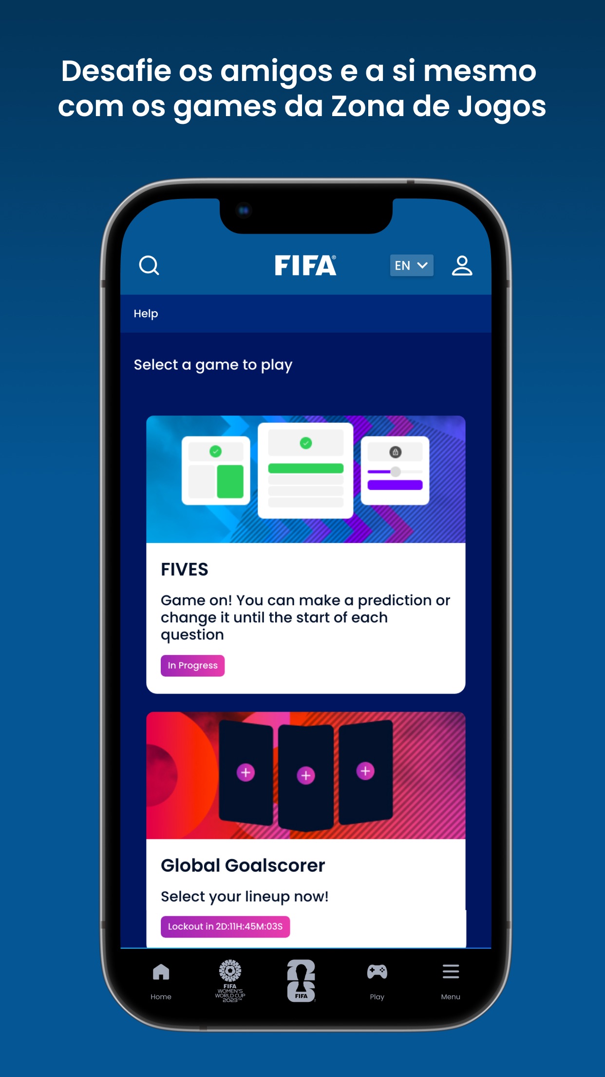 Screenshot do app O app oficial da FIFA