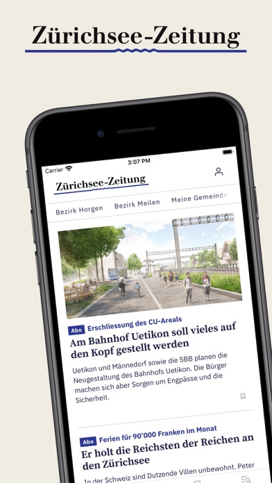 Zürichsee-Zeitung Nachrichten Screenshot