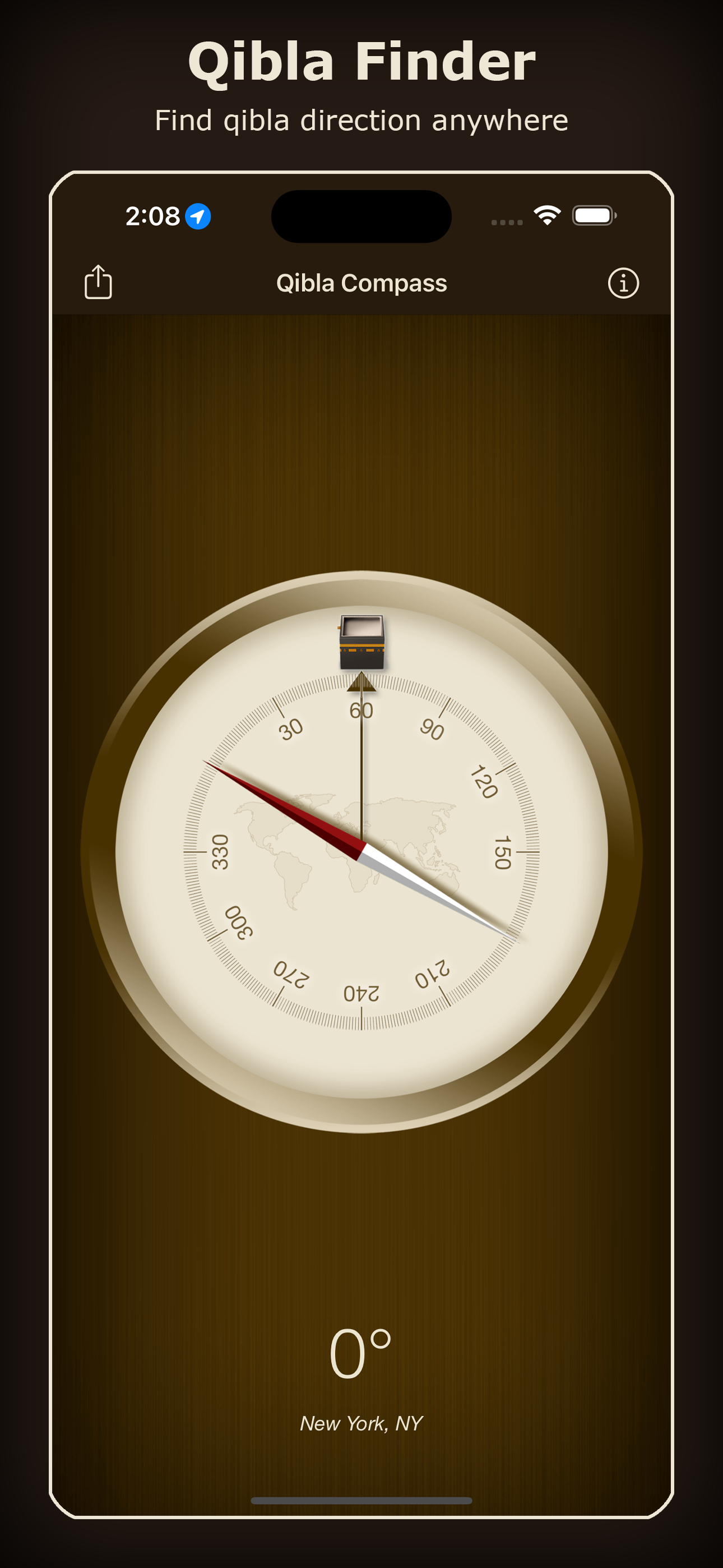 Qibla Compass (Kaaba Locator)