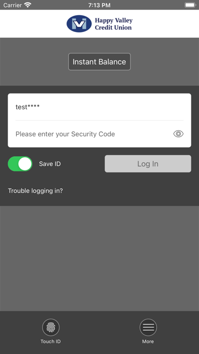 Happy Valley Credit Union Screenshot