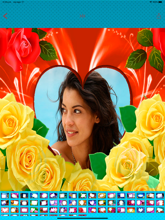 Flowers frames to cards iPad screenshot 7 - Photo & Video app