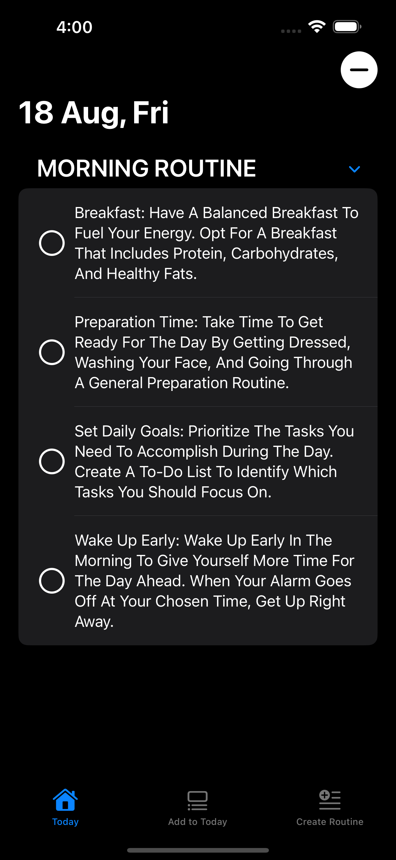Small Steps : Routines