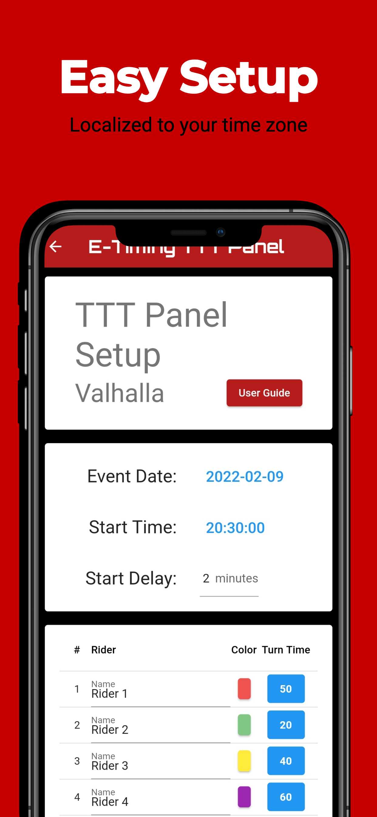 E-Timing TTT Panel
