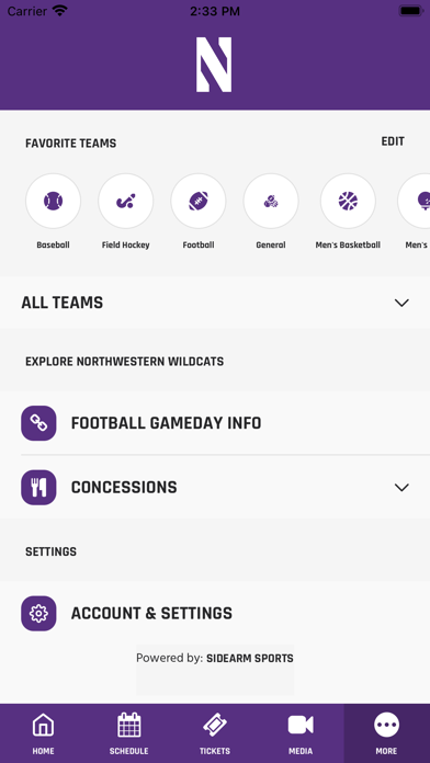 Northwestern Wildcats Screenshot