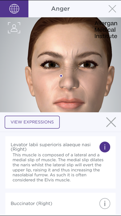 AMI Facial Anatomy Screenshot