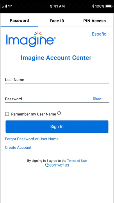 Imagine Account Center Screenshot