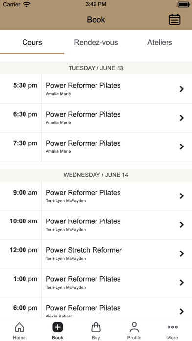 Studio Reformer Pilates Screenshot