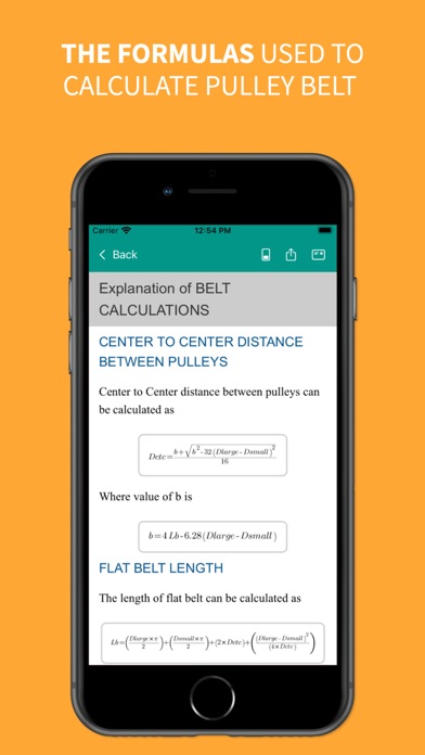 Pulley Belt Calculator Screenshot