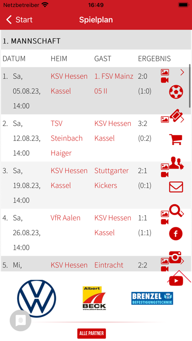 KSV Hessen Kassel e.V. Screenshot