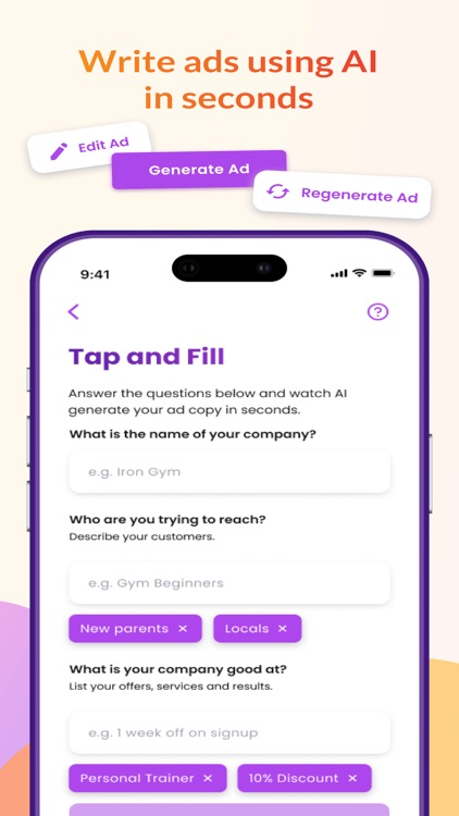 OneTap: Create ads in minutes
