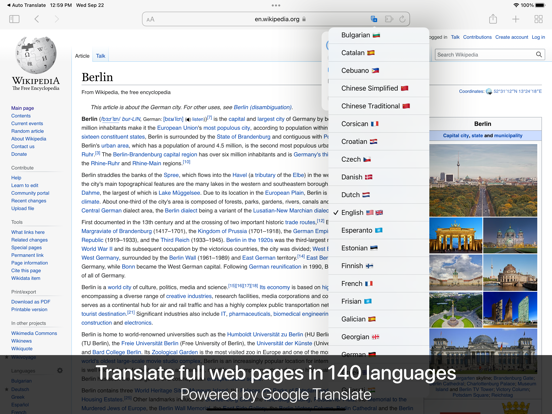 Auto Translate for Safari iPad app afbeelding 1