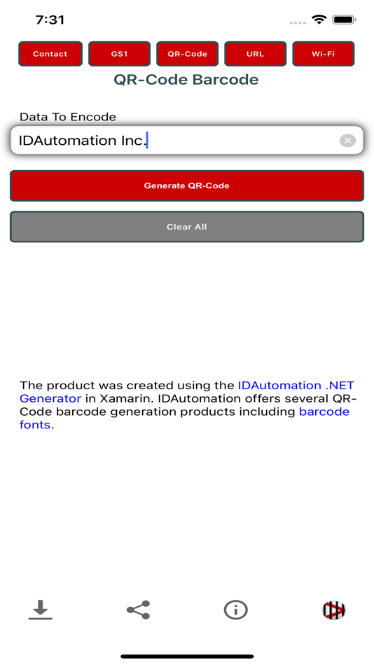 #3. QR-Code Contact Info Generator (iOS) 由: IDAutomation.com