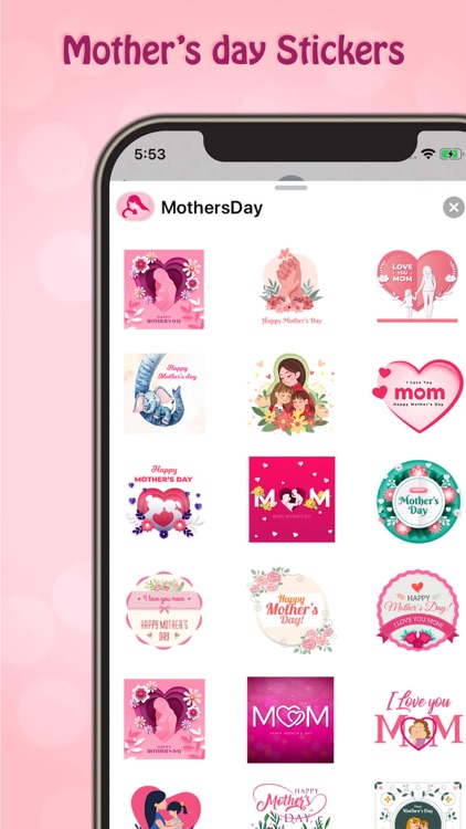 Happy Mother's Day Stickers.