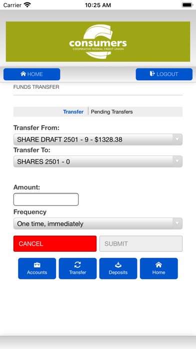 Consumers Cooperative FCU Screenshot