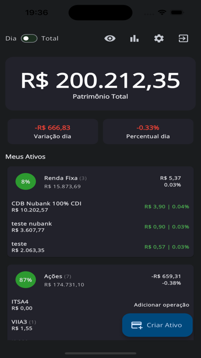 MF: Carteira de Investimentos Screenshot