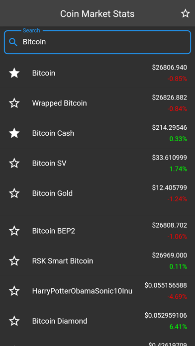 Coin Market Stats Screenshot