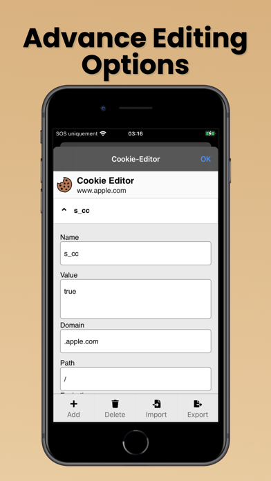 Cookie-Editor Screenshot