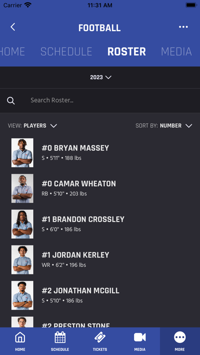 SMU Athletics Screenshot