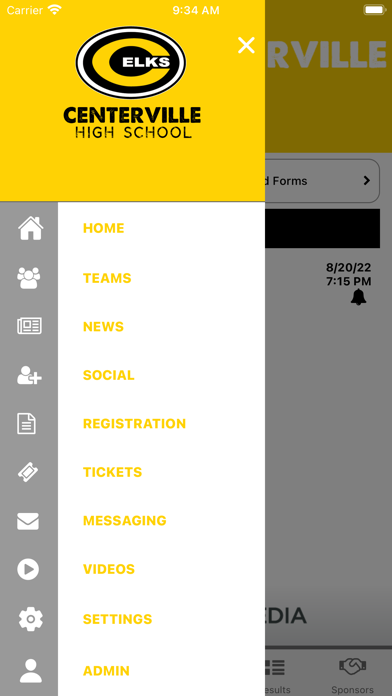 Centerville Elks Athletics Screenshot