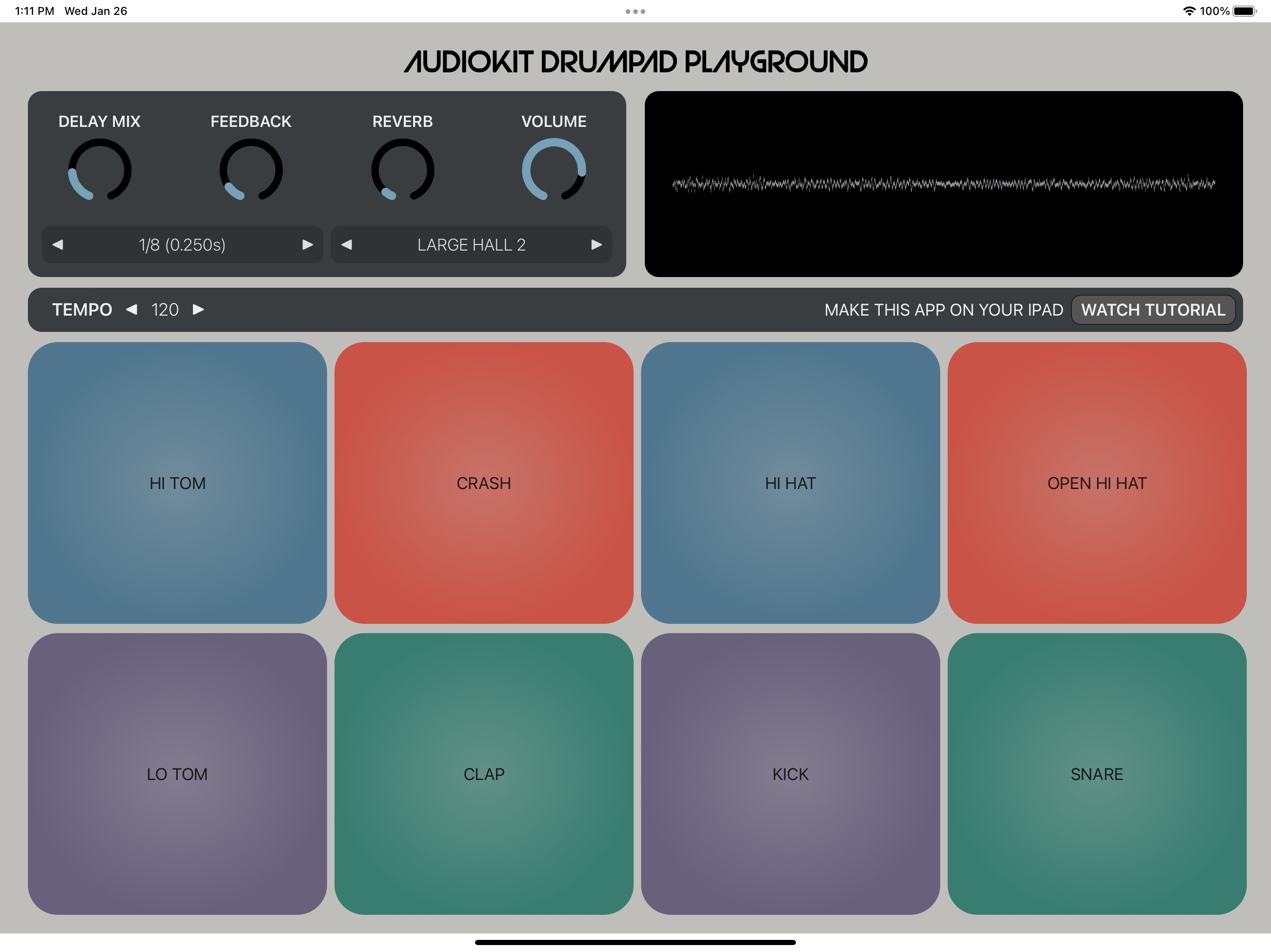 AudioKit Drum Pad Playground