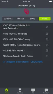 oklahoma football schedules iphone screenshot 4