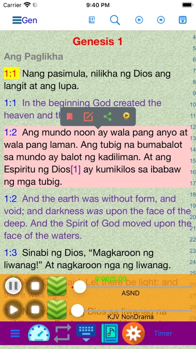 Filipino Tagalog-English Bible Screenshot