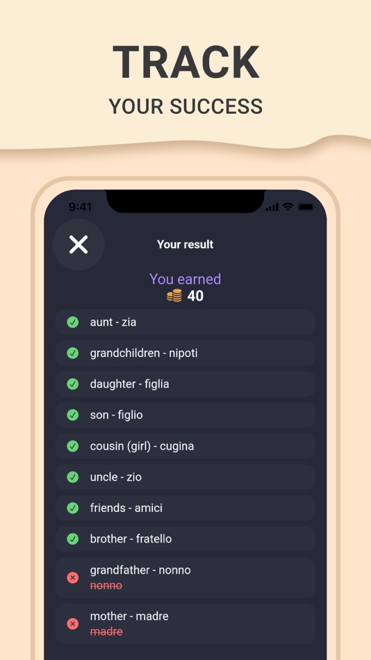 #6. Learn Italian Words by Levels (iOS) By: Mobiteach.ltd