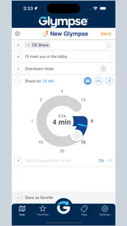 glympse -share your location iphone screenshot 4