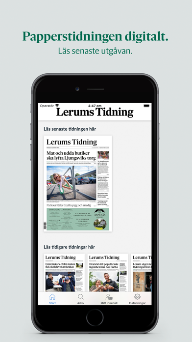Lerums Tidning e-tidning Screenshot