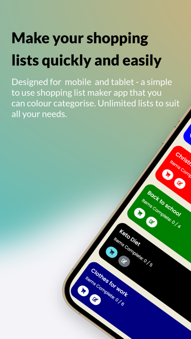 Screenshot #1 pour Simple Shopping List Maker