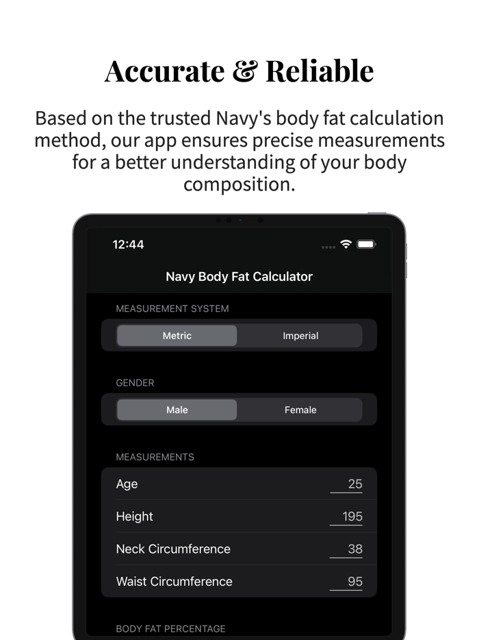 Navy Body Fat Calculator Pro