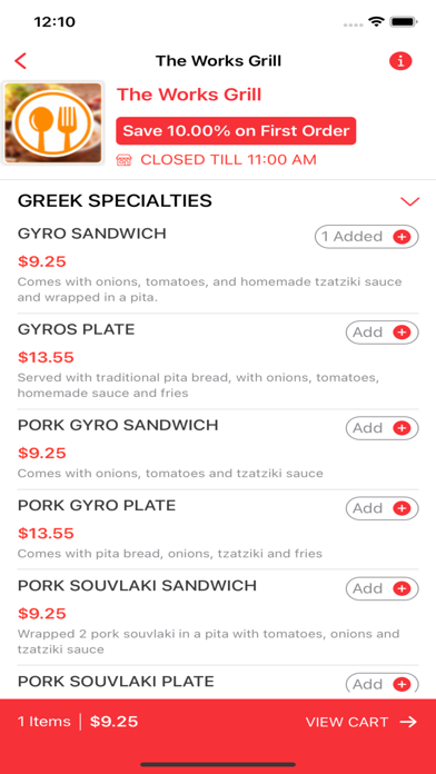 The Works Grill Screenshot