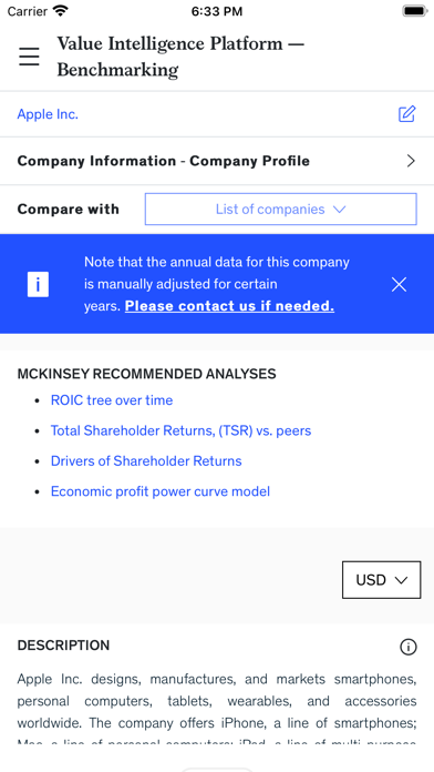 McKinsey Value Intelligence Screenshot