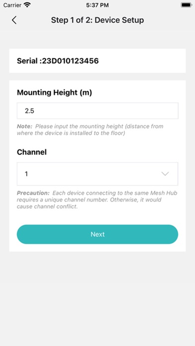FootfallCam Installation App Screenshot